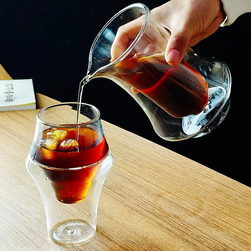 Double Wall Mug - 二重壁ガラスエスプレッソコーヒーマグ透明高ホウケイ酸ガラスティーラテワインカップバーバリスタカフェアクセサリー
