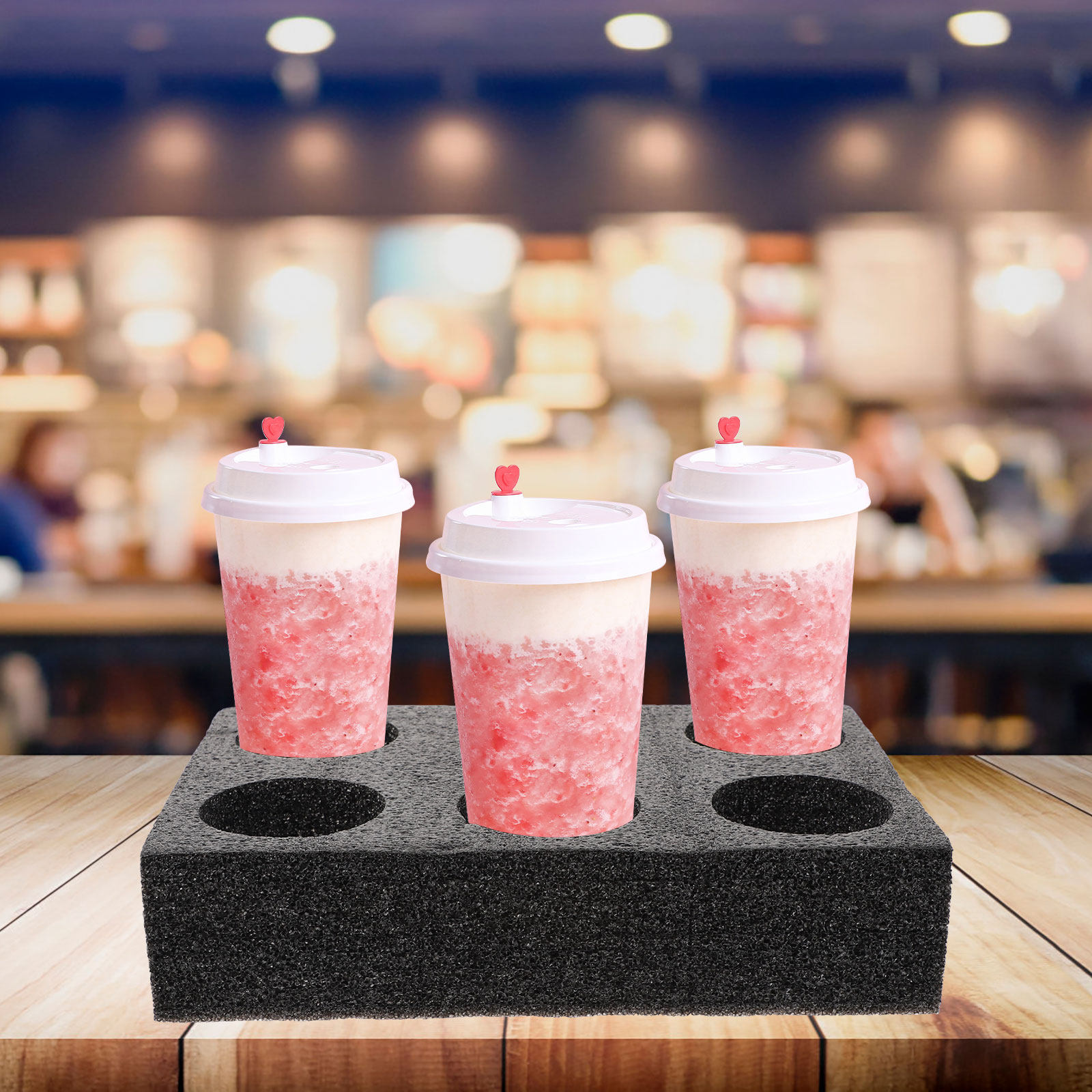 Coffee Tea Cup - 2 個の環境に優しい生分解性ドリンクキャリアトレイコーヒーミルクティーテイクアウト飲料包装用ポータブルカップホルダー 6 穴カップ