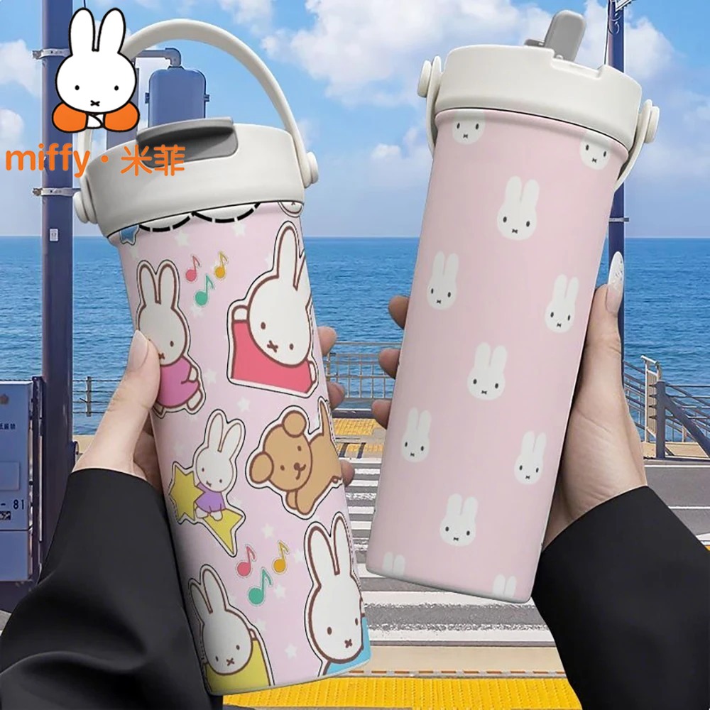 Coffee Tea Exchange - ミッフィーラビット ハンドヘルドサーモス デュアルドリンクストローカップ 大容量マグ ポータブルコーヒー ティーボトル