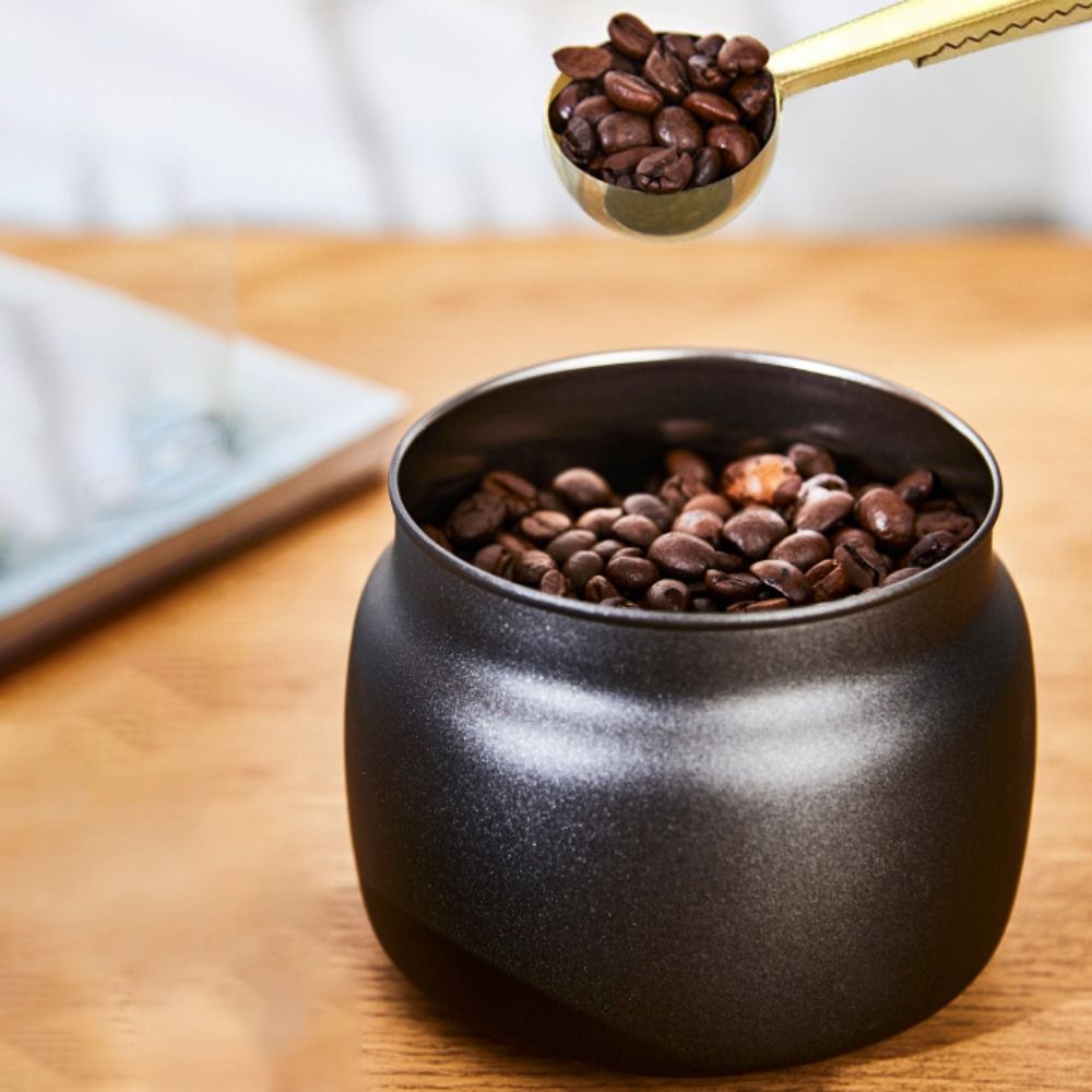 Coffee Tea Exchange - 304ステンレス製コーヒー豆真空密封容器、鮮度保持、防湿茶葉保存容器、気密コーヒー真空キャニスター