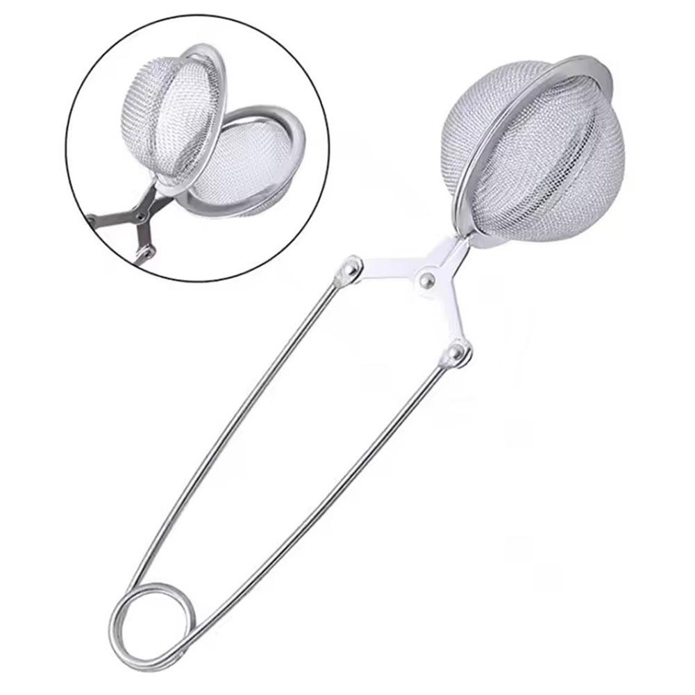 Coffee Tea Infuser - 再利用可能なスチールメッシュティーインフューザースフィア - 火傷防止ハンドルハーブコーヒーフィルターストレーナー実用的なキッチンガジェットティーディフューザーT1F