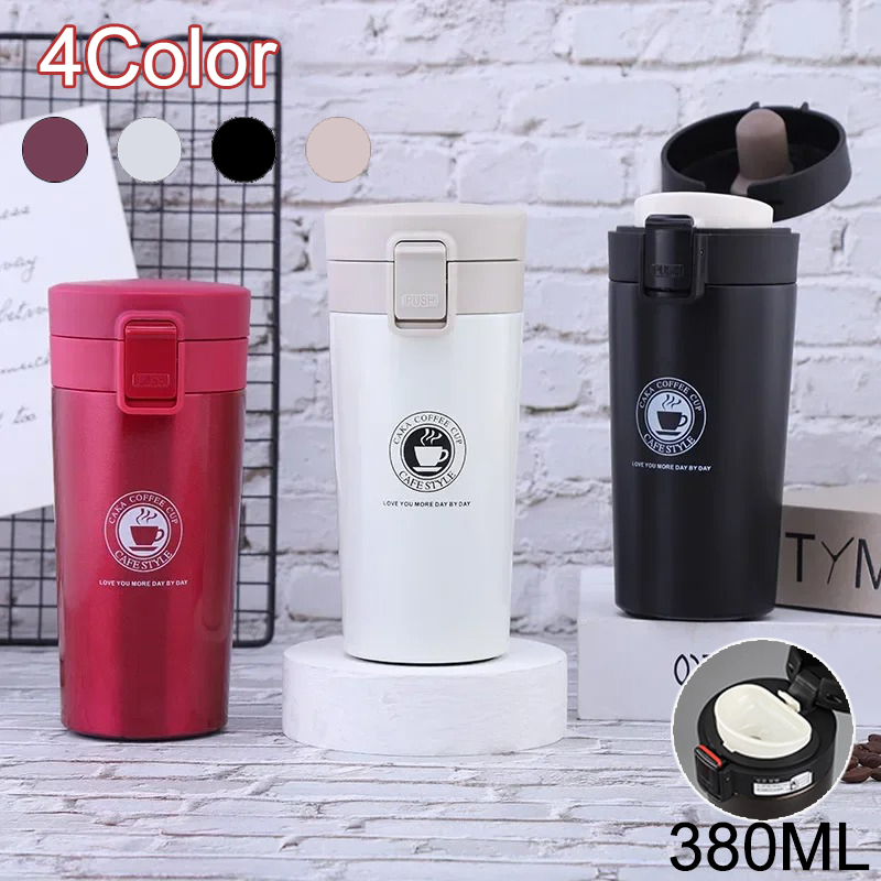 Coffee Tea Exchange - 380 ミリリットルサーマルマグ二重壁 304 ステンレス鋼コーヒーカップ茶魔法瓶魔法瓶水ボトル漏れ防止魔法瓶マグコーヒー