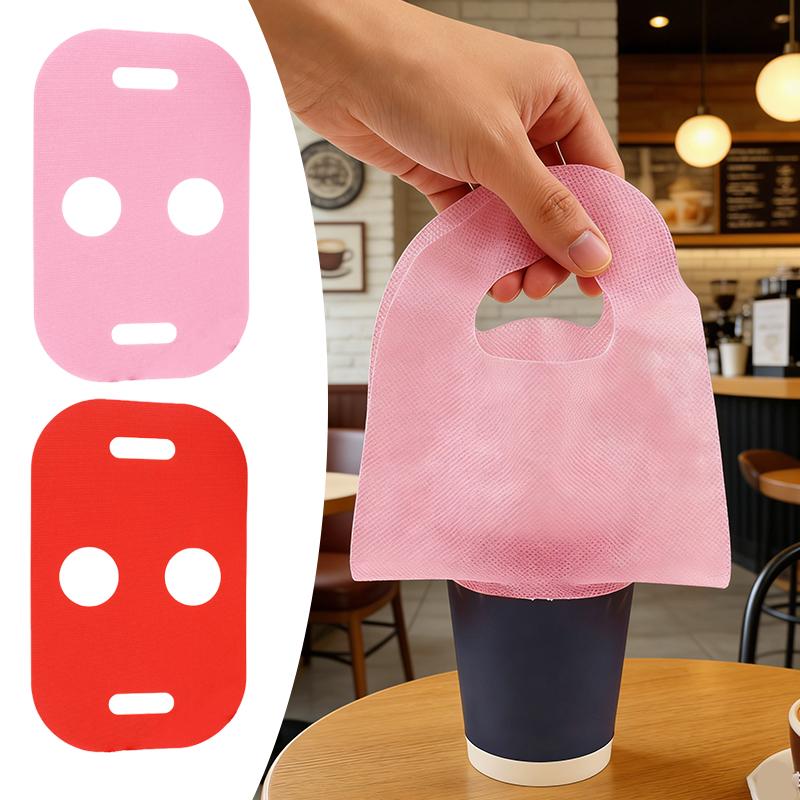 Coffee Tea Cup - 50/100 個ミルクティーカップバヨネット不織布バッグ使い捨てシングル/ダブルカップ包装袋ミルクティーコーヒー飲料パーティー用