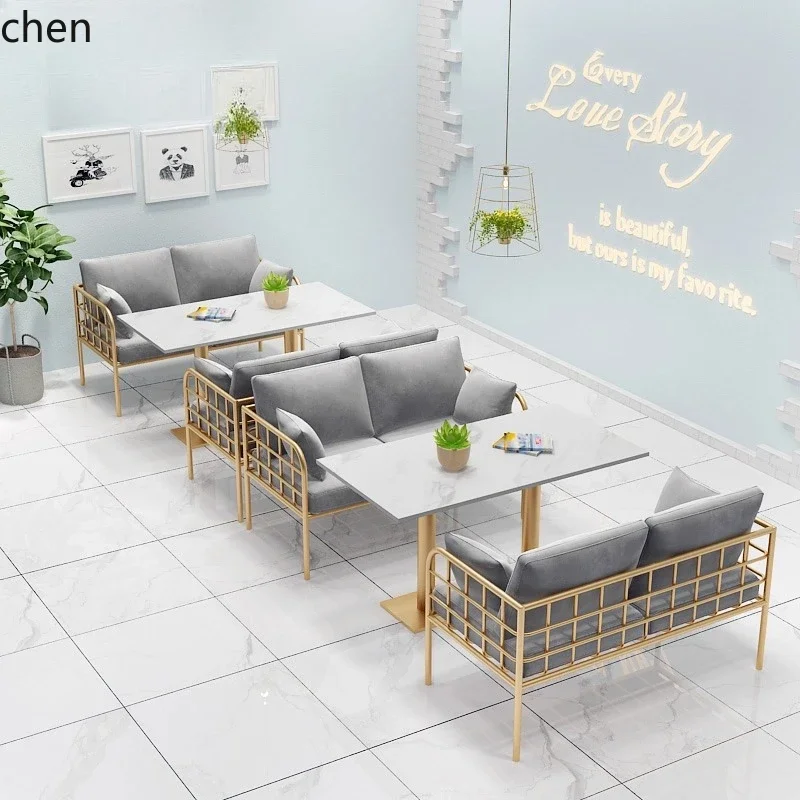 Tea & Coffee Quận 1 - TQH7.2カードシートソファ インターネットセレブスナックミルクティーショップカフェレストランデザートショップテーブル＆チェアセットダイニング家具