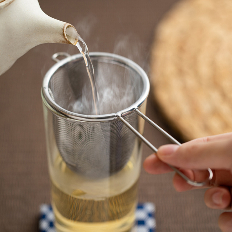 Coffee Tea Infuser - 新しいステンレス製茶こし、再利用可能な茶こし、ティーポットストレーナー、片耳型コーヒーハーブスパイスディフューザー（ハンドル付き）