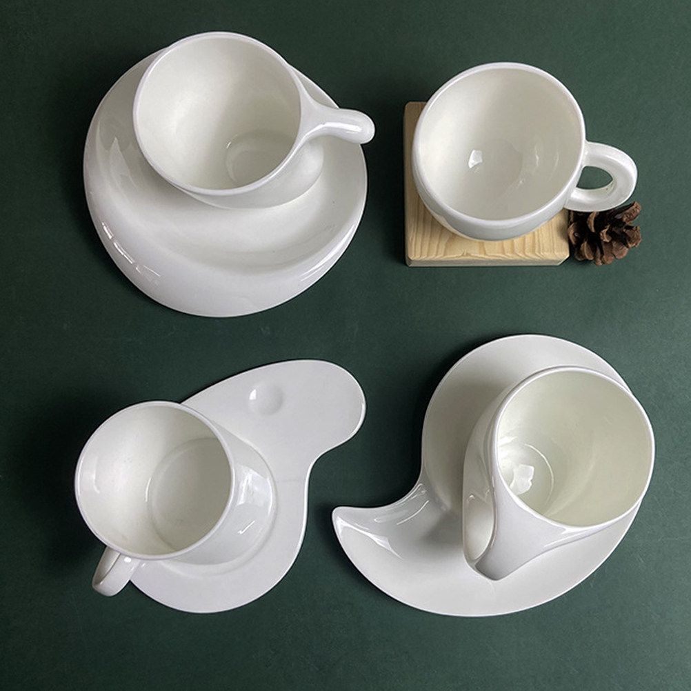 Coffee Tea Home - 1セットセラミックコーヒーカップ＆ソーサーキット、エレガントなデザイン、コーヒー、紅茶、牛乳、オフィス、家庭、レストラン、ギフトに最適、ティーカップセット