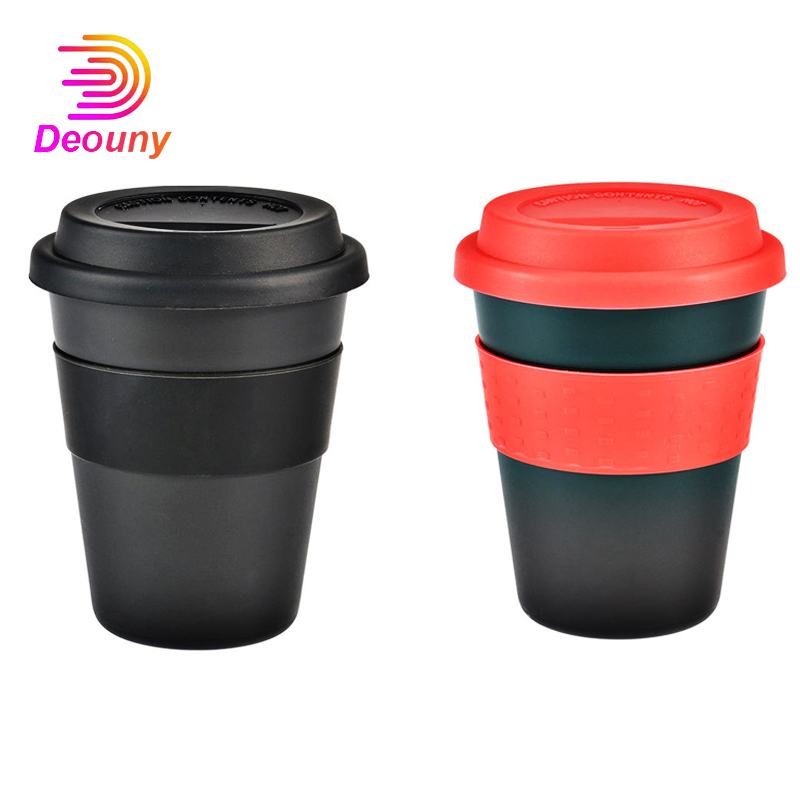 Coffee Tea Exchange - DEOUNY 新しい 400 ミリリットルトラベルマグ シリコン蓋付き 再利用可能な断熱ティーコーヒーカップ