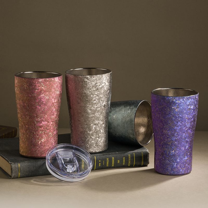Double Wall Mug - チタンマグカップ 300ML 二重壁耐熱カップ ホットミルクティー用 火傷防止断熱カップ kubek