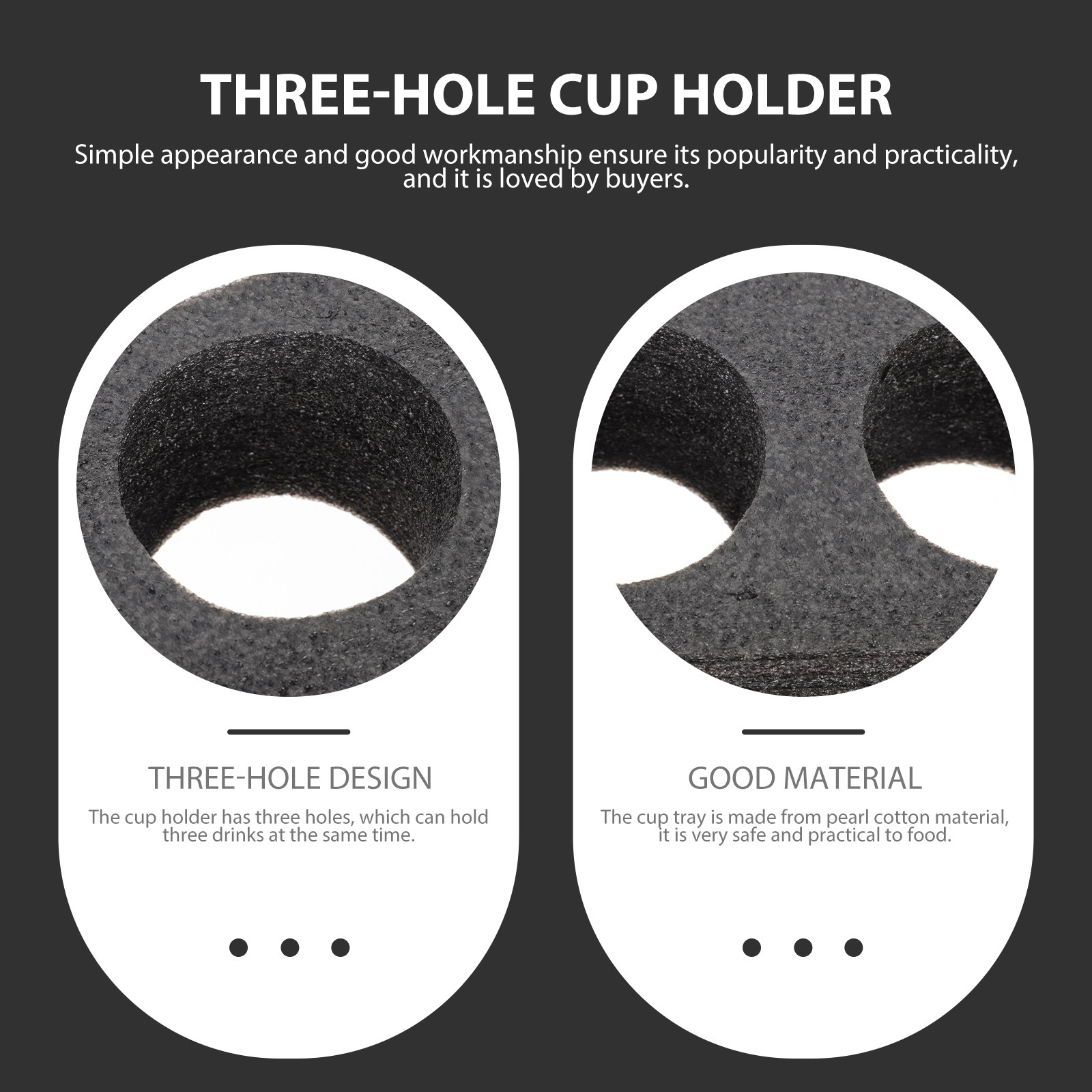 Coffee Tea Cup - 2個入り便利なカップトレイ、3スロットドリンクキャリア、テイクアウトコーヒー、ミルクティー、冷たい飲み物、パールコットン、食品安全包装トレイ