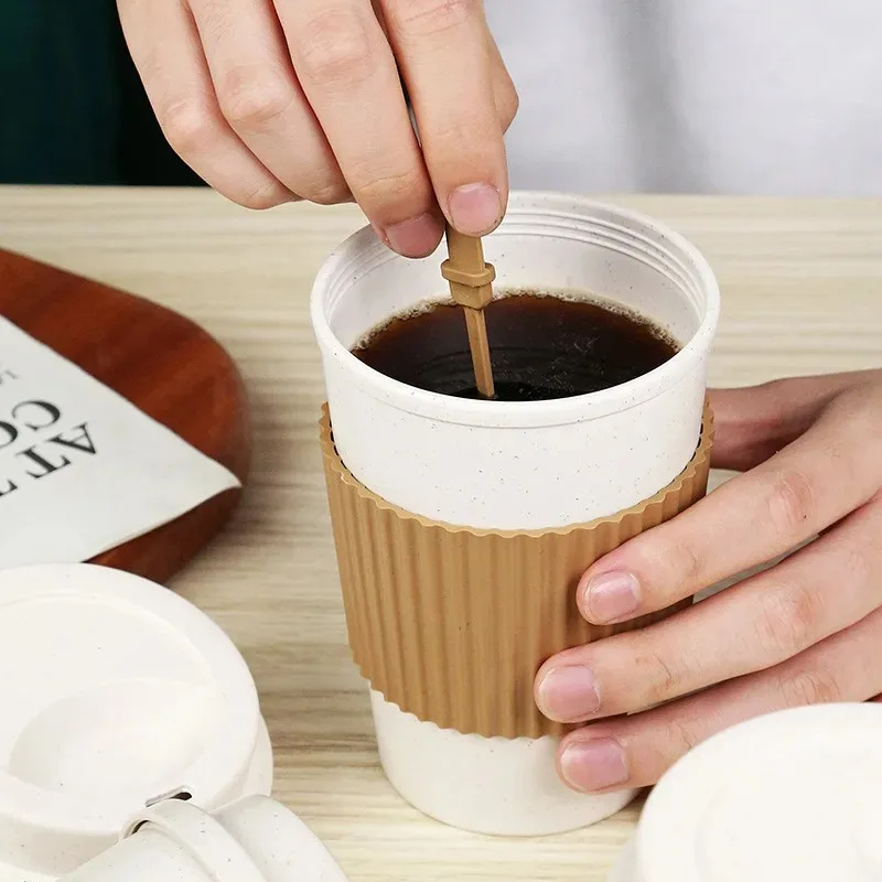 450 ミリリットルコーヒーカップ蓋付き小麦ストロー再利用可 - Coffee Tea Exchange のレビューと価格