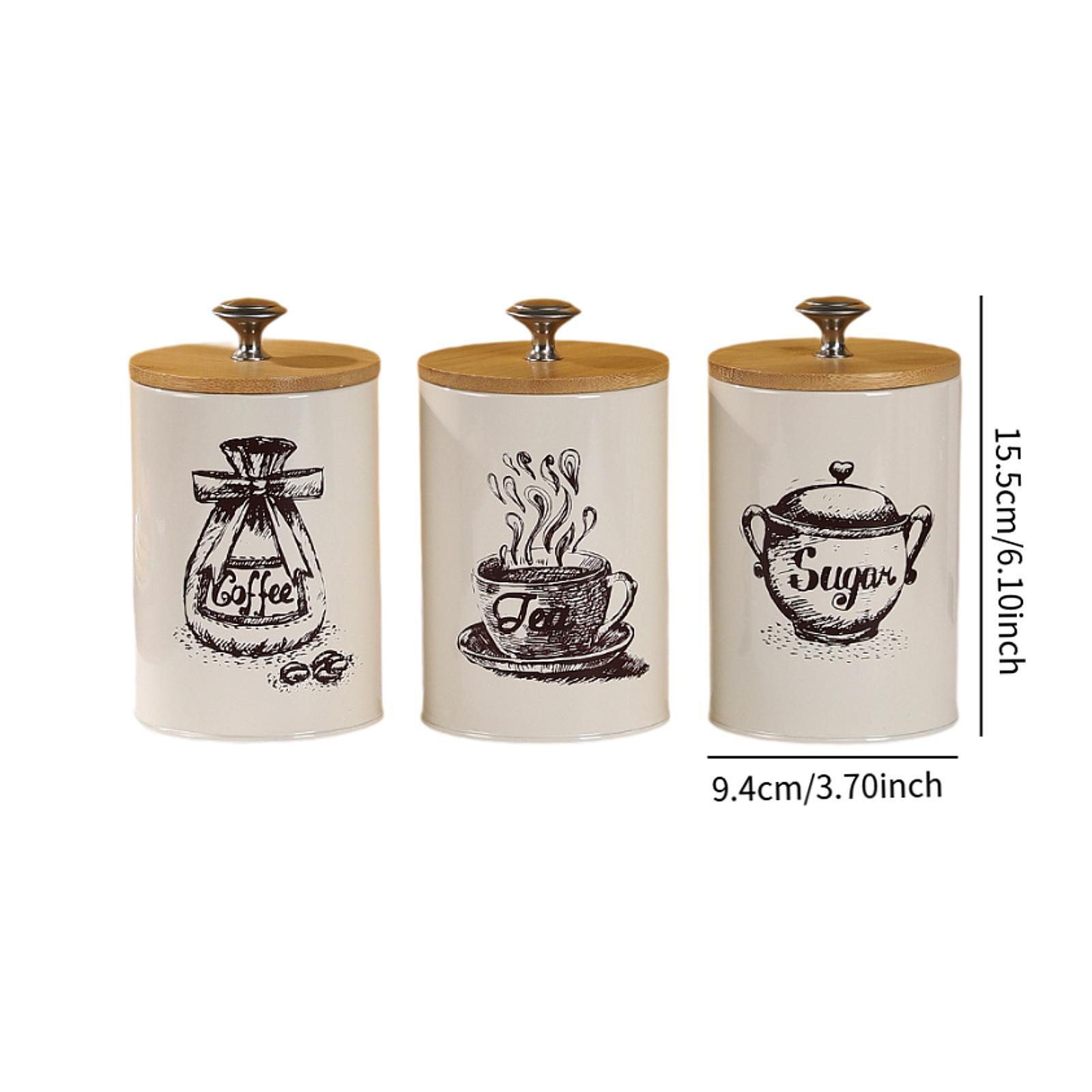 農家風コーヒー・紅茶・砂糖キャニスターセット キッチン装飾  - Coffee Tea And Sugar Canister Set のレビューと価格