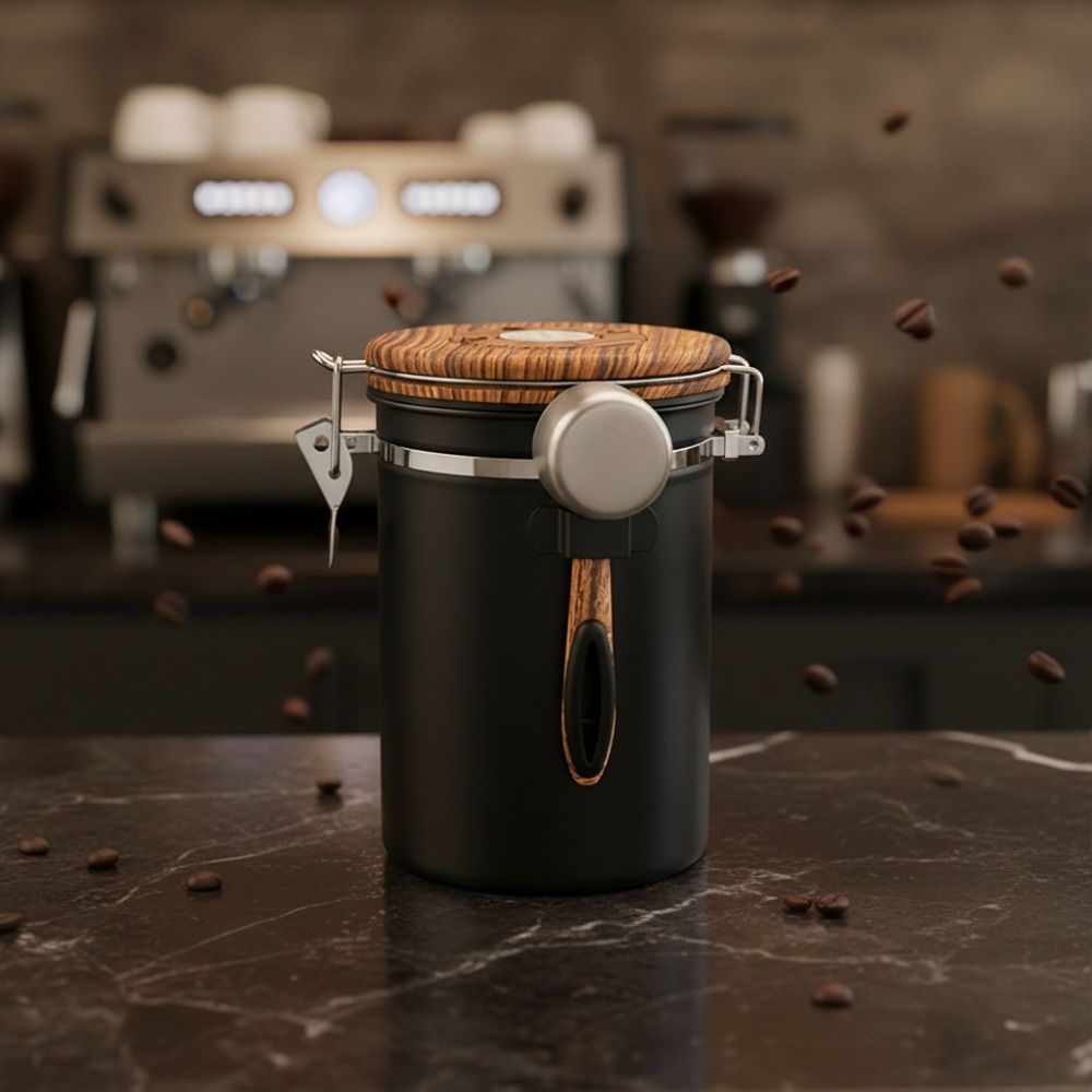 304ステンレス製コーヒー豆保存容器 密閉型 スプーン付き  - Coffee Tea And Leaf のレビューと価格