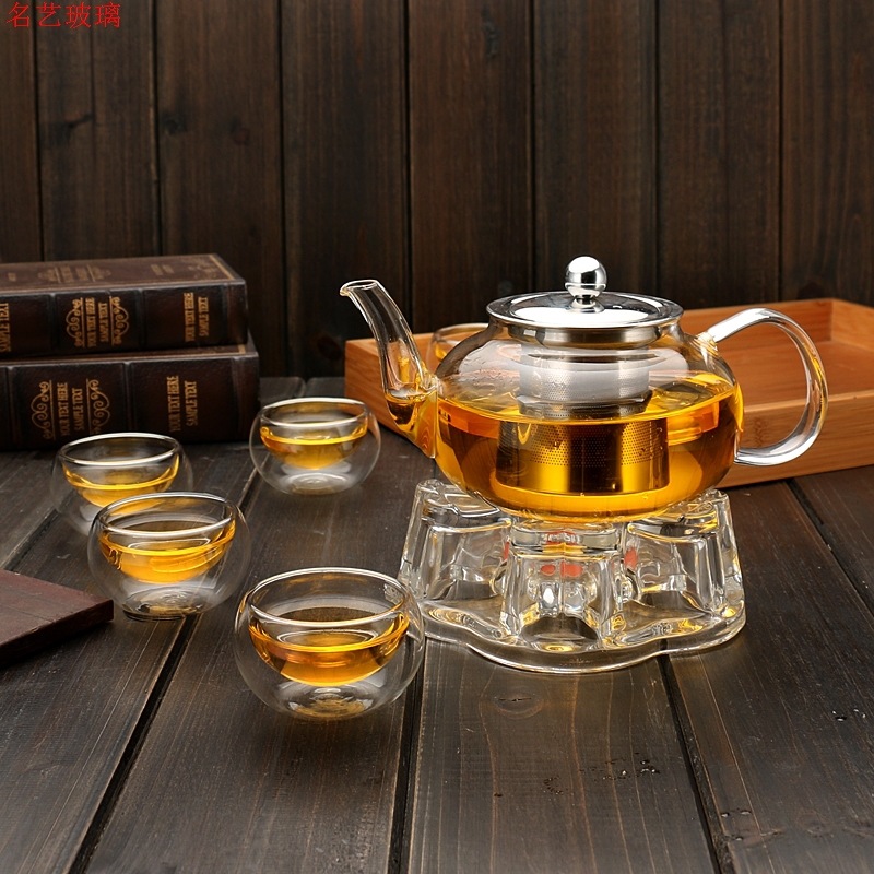 600/800 ミリリットル耐熱ガラスのティーポットの花茶セ - Coffee Tea And Sugar Canister Set のレビューと価格