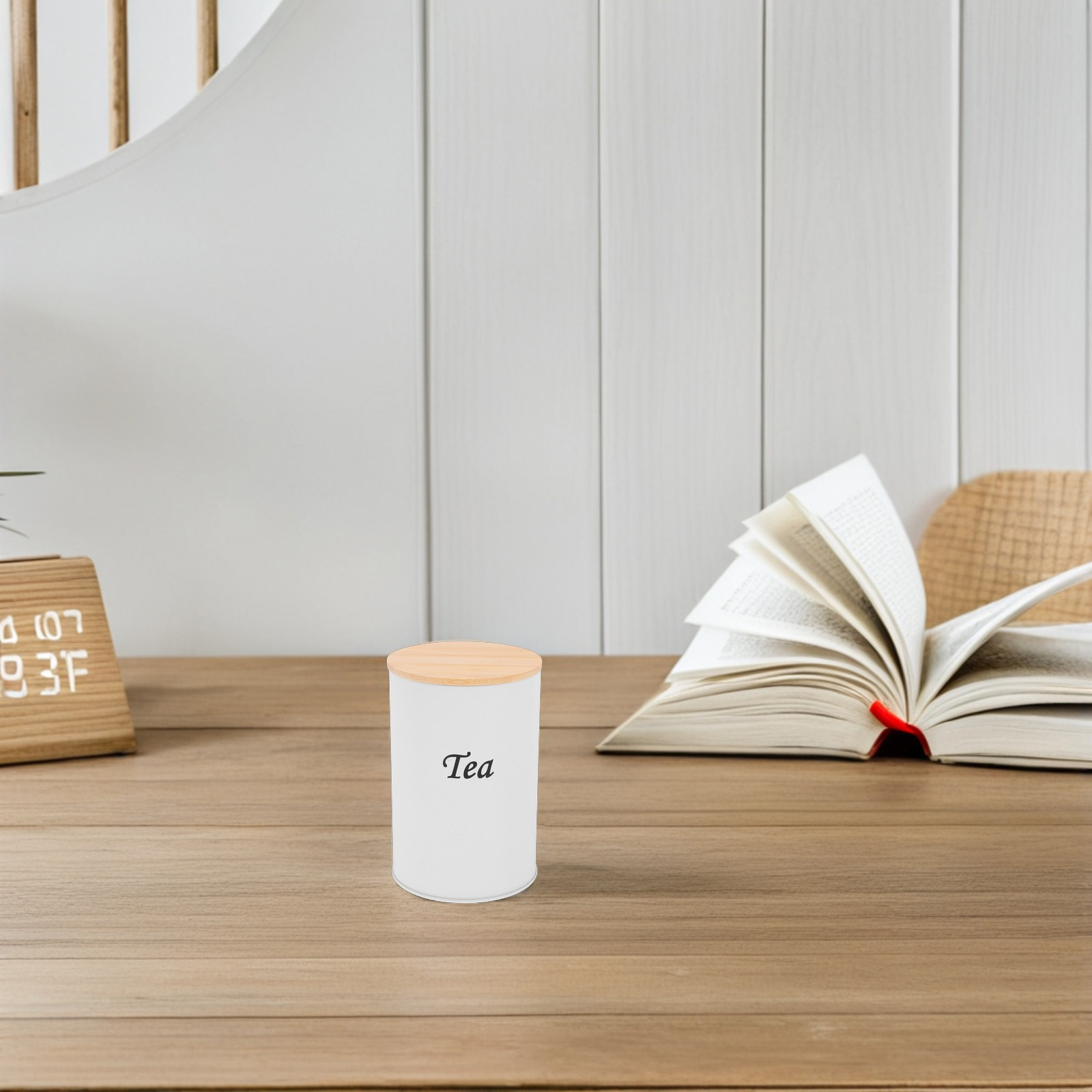 3個セット 密閉丸型キャニスター 亜鉛メッキ鉄製 竹製蓋付き - Coffee Tea And Bean のレビューと価格