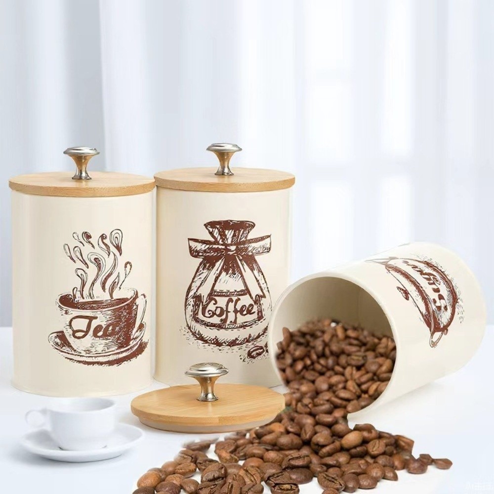 3個入り金属製コーヒーキャニスターセット 大容量 蓋付き 茶 - Coffee Tea And Sugar Canister Set のレビューと価格
