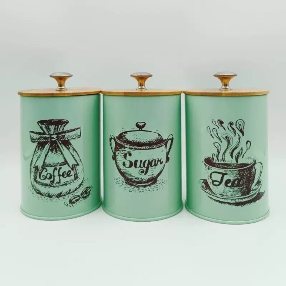3個入り金属製コーヒーキャニスターセット 大容量 蓋付き 茶 - Coffee Tea And Sugar Canister Set のレビューと価格