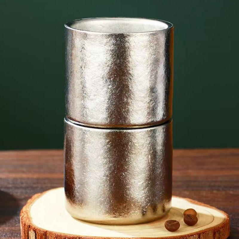 純チタン製二重壁ミニコーヒーマグ、屋外用ウォーターカップシル - Double Wall Mug のレビューと価格