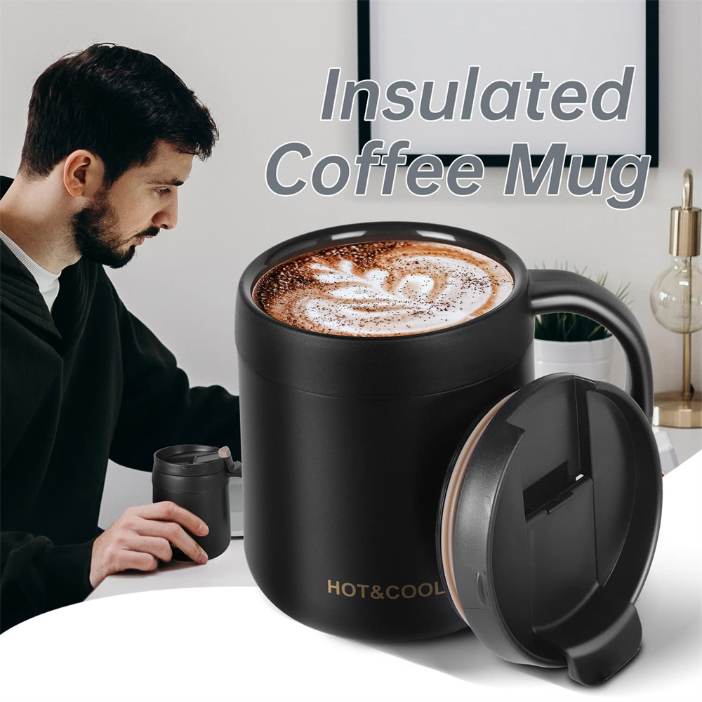 350/500 ミリリットル断熱コーヒーマグハンドル付きステ - Coffee Tea Exchange のレビューと価格