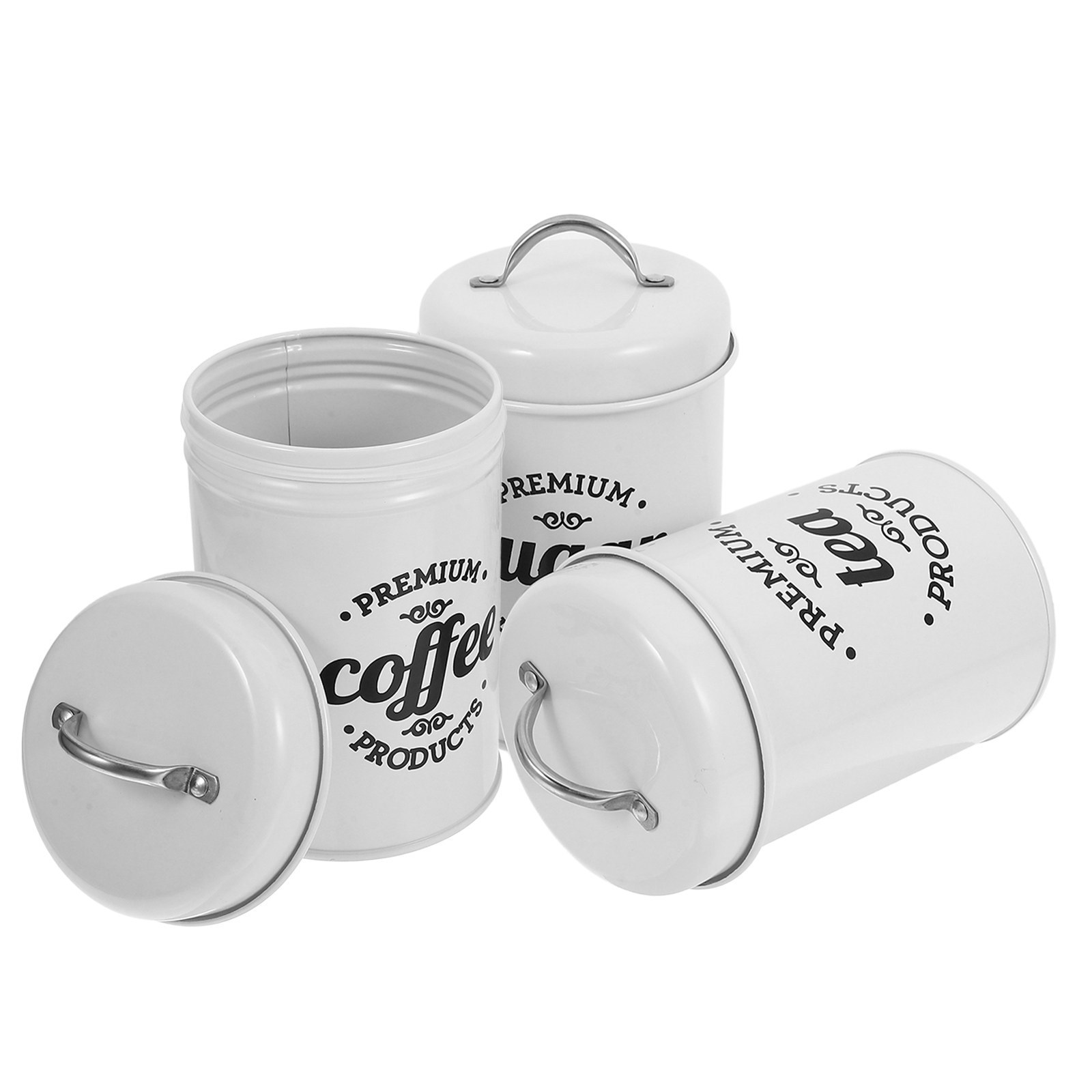 コーヒー、砂糖、スナック、紅茶の保存用密閉金属容器セット キ - Coffee Tea Sugar のレビューと価格