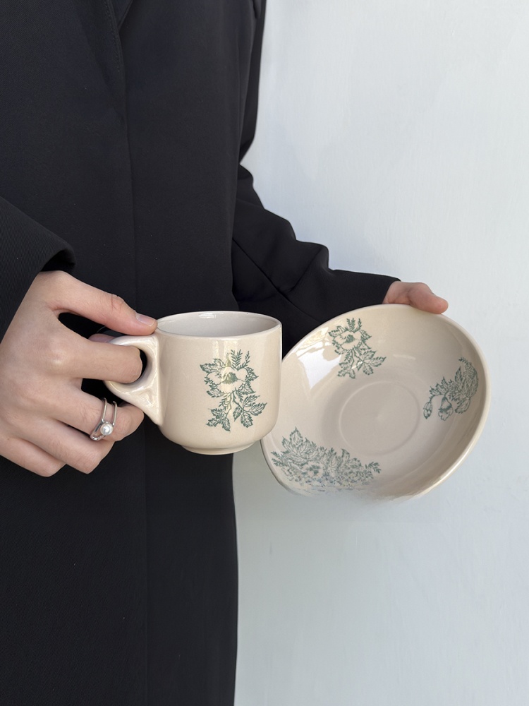 限定版ヴィンテージ春の緑の葉模様セラミックコーヒーカップアフ - Coffee Tea And Leaf のレビューと価格
