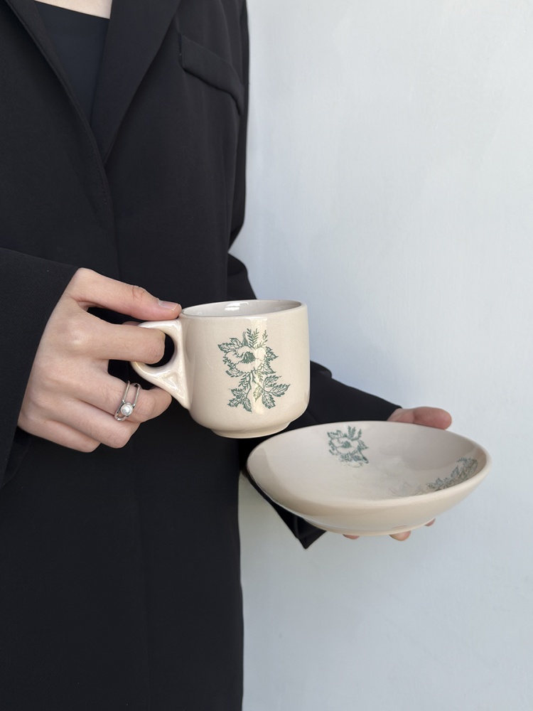 限定版ヴィンテージ春の緑の葉模様セラミックコーヒーカップアフ - Coffee Tea And Leaf のレビューと価格