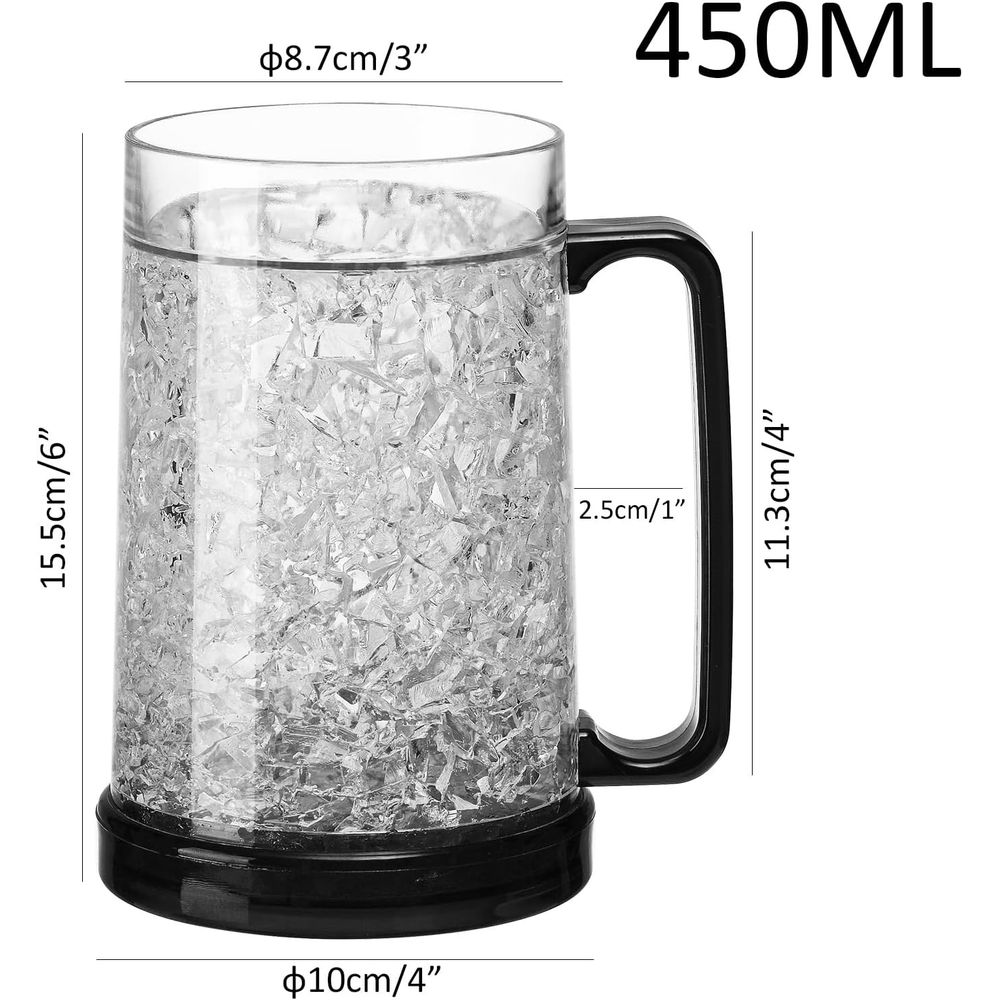 二重壁ジェルロスティアイスカップ、クリア16オンス、1個セッ - Double Wall Mug のレビューと価格