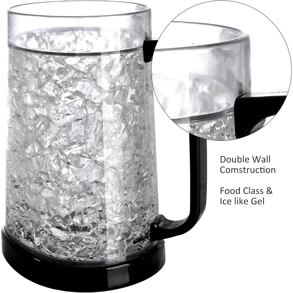 二重壁ジェルロスティアイスカップ、クリア16オンス、1個セッ - Double Wall Mug のレビューと価格