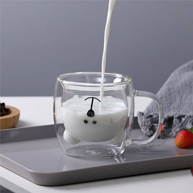 A76I-キュートベアデザイン 2個パック 二重壁断熱ガラス - Double Wall Mug のレビューと価格