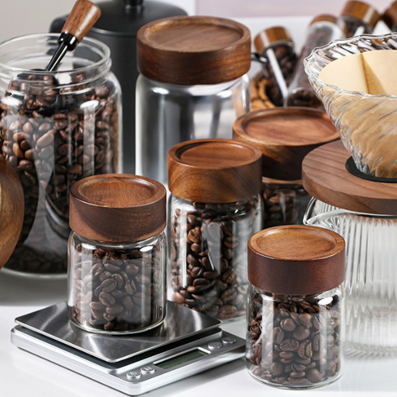 コーヒー豆保存容器チューブディスプレイラックティーボトルガラ - Coffee Tea And Bean のレビューと価格