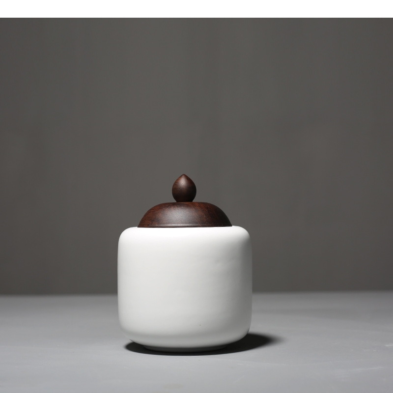 セラミックティーポット木製蓋磁器密封された保存容器オーガナイ - Coffee Tea Sugar のレビューと価格