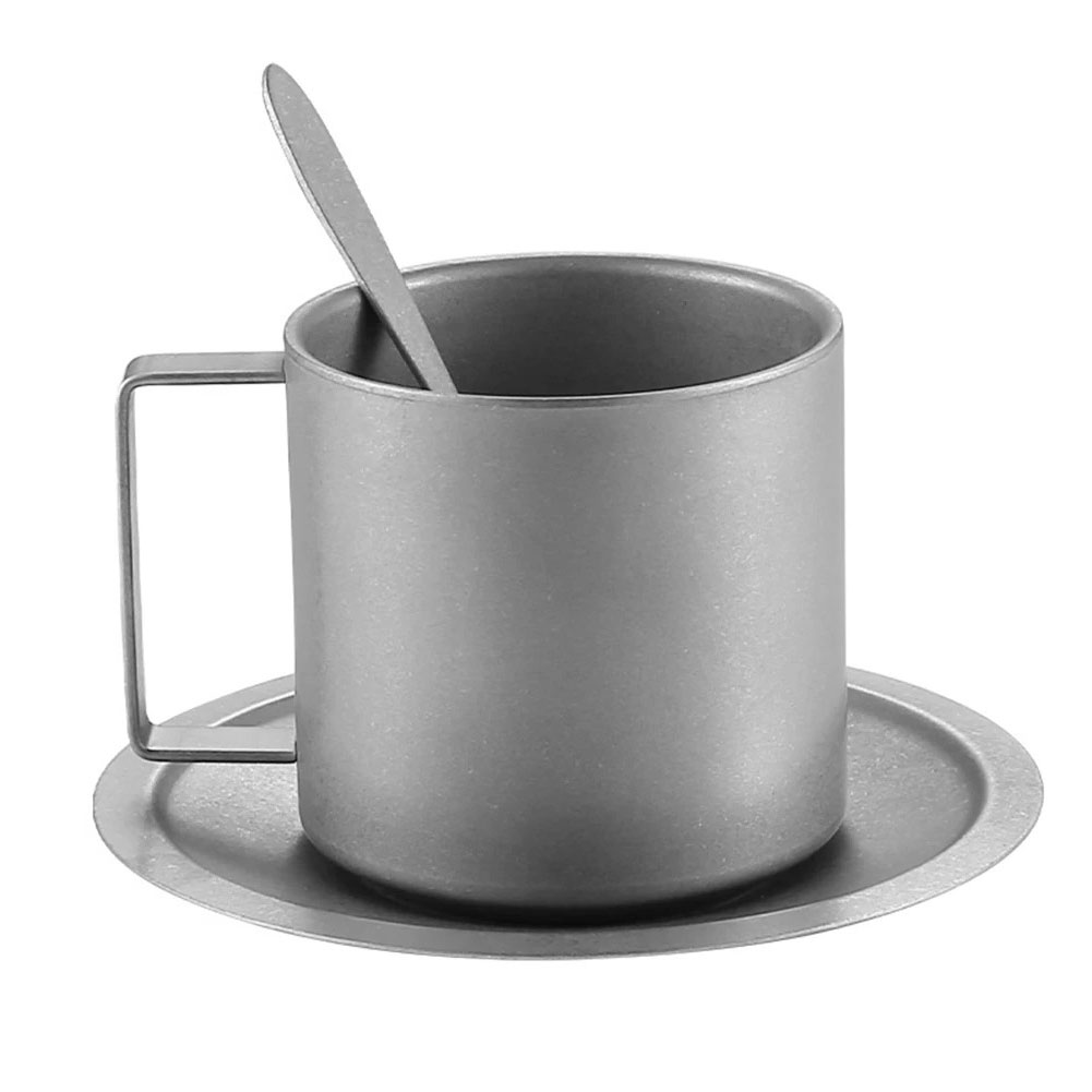 二重壁チタン製コーヒーカップ、二重層断熱キャンプマグ、固定ハ - Double Wall Mug のレビューと価格