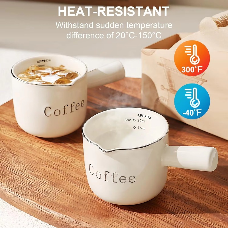 ミニセラミックコーヒーカップハンドル付き V 字型注ぎ口ミル - Coffee Tea Cup のレビューと価格