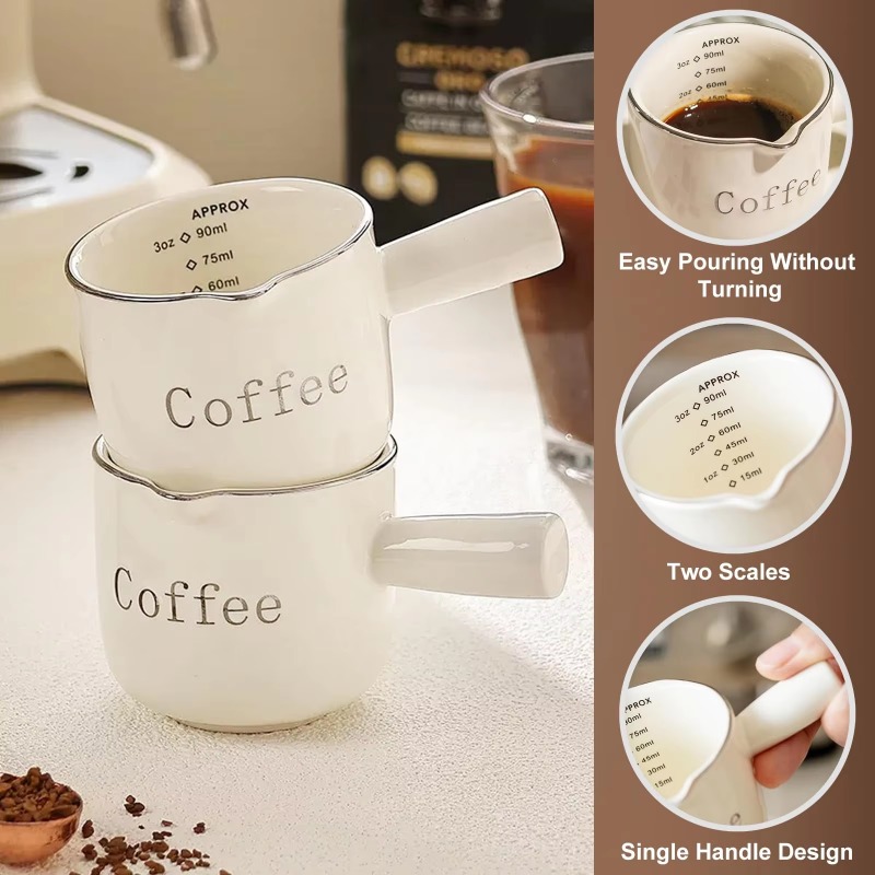 ミニセラミックコーヒーカップハンドル付き V 字型注ぎ口ミル - Coffee Tea Cup のレビューと価格