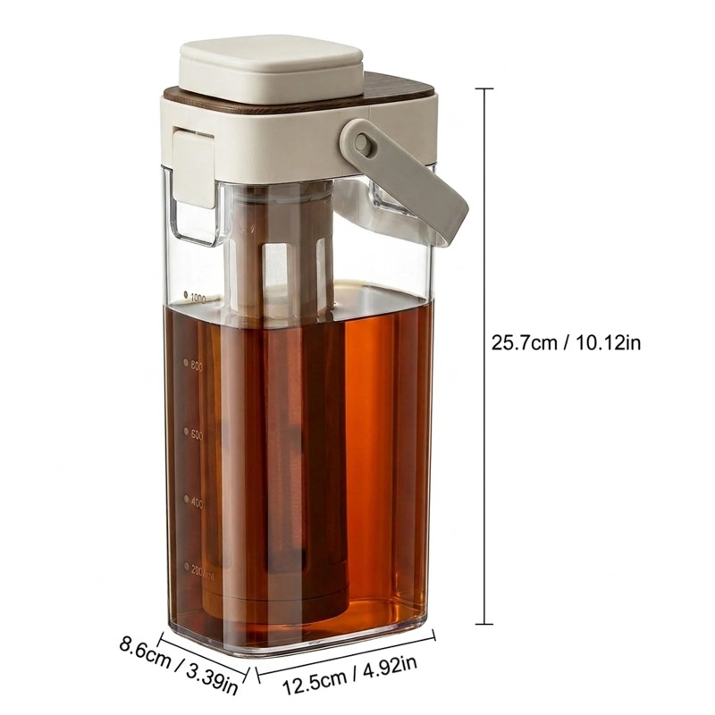 コールドブリューコーヒーピッチャー、漏れ防止密閉型アイスコー - Coffee Tea Infuser のレビューと価格