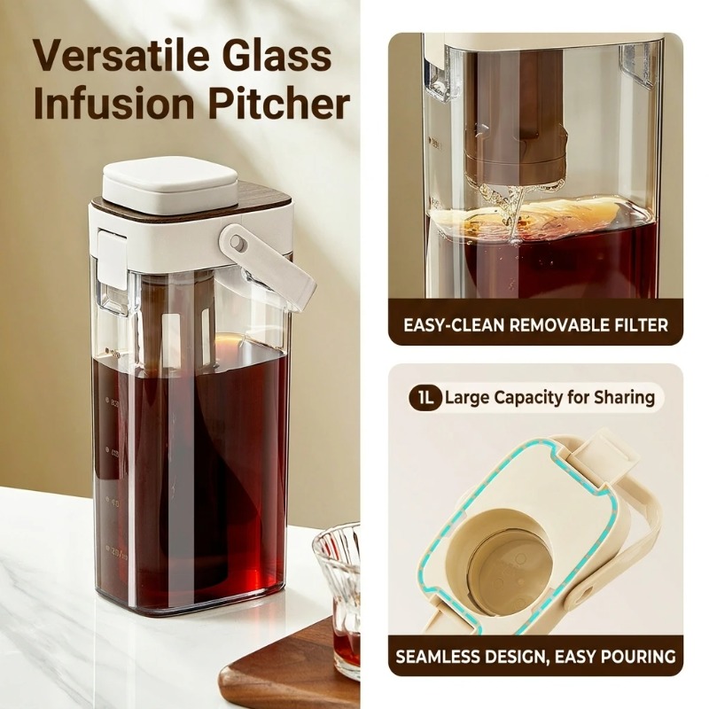 コールドブリューコーヒーピッチャー、漏れ防止密閉型アイスコー - Coffee Tea Infuser のレビューと価格