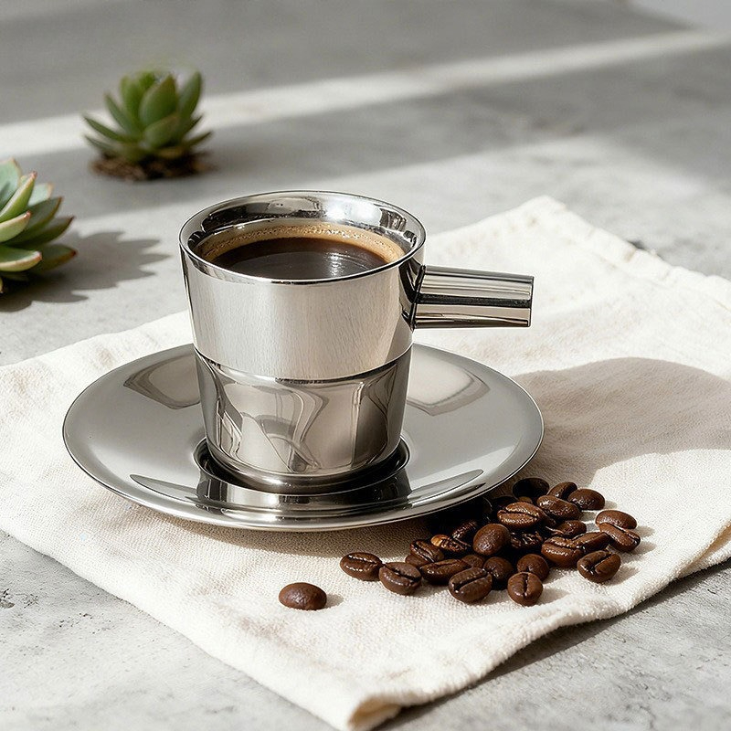 2個セット ステンレス製コーヒーカップ、コーヒーマグカップ＆ - Double Wall Mug のレビューと価格