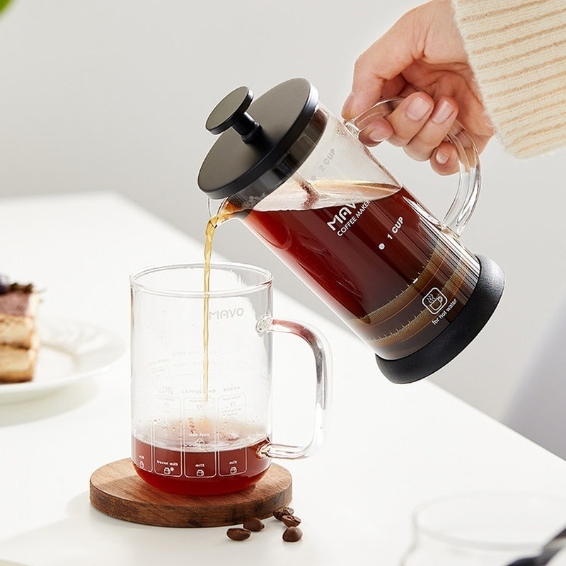 MAVO フレンチプレスコーヒーメーカー ダブルメッシュフィ - Coffee Tea Home のレビューと価格