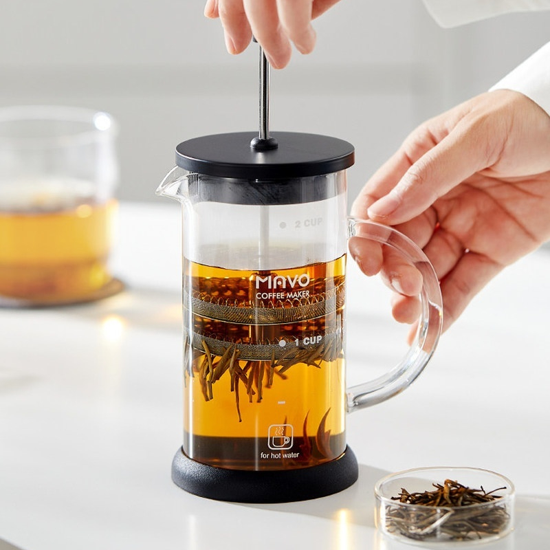 MAVO フレンチプレスコーヒーメーカー ダブルメッシュフィ - Coffee Tea Home のレビューと価格