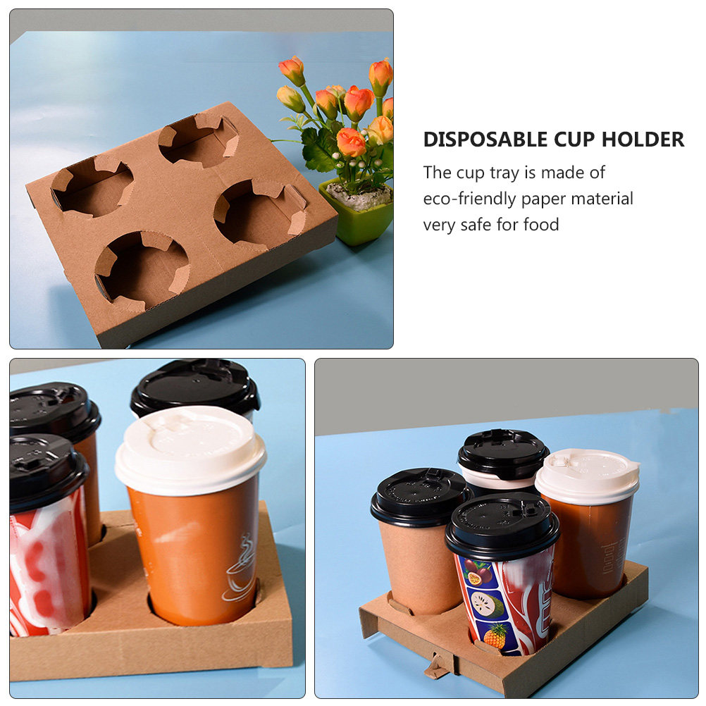 10 個環境に優しい生分解性紙ドリンクキャリアトレイコーヒー - Coffee Tea Cup のレビューと価格