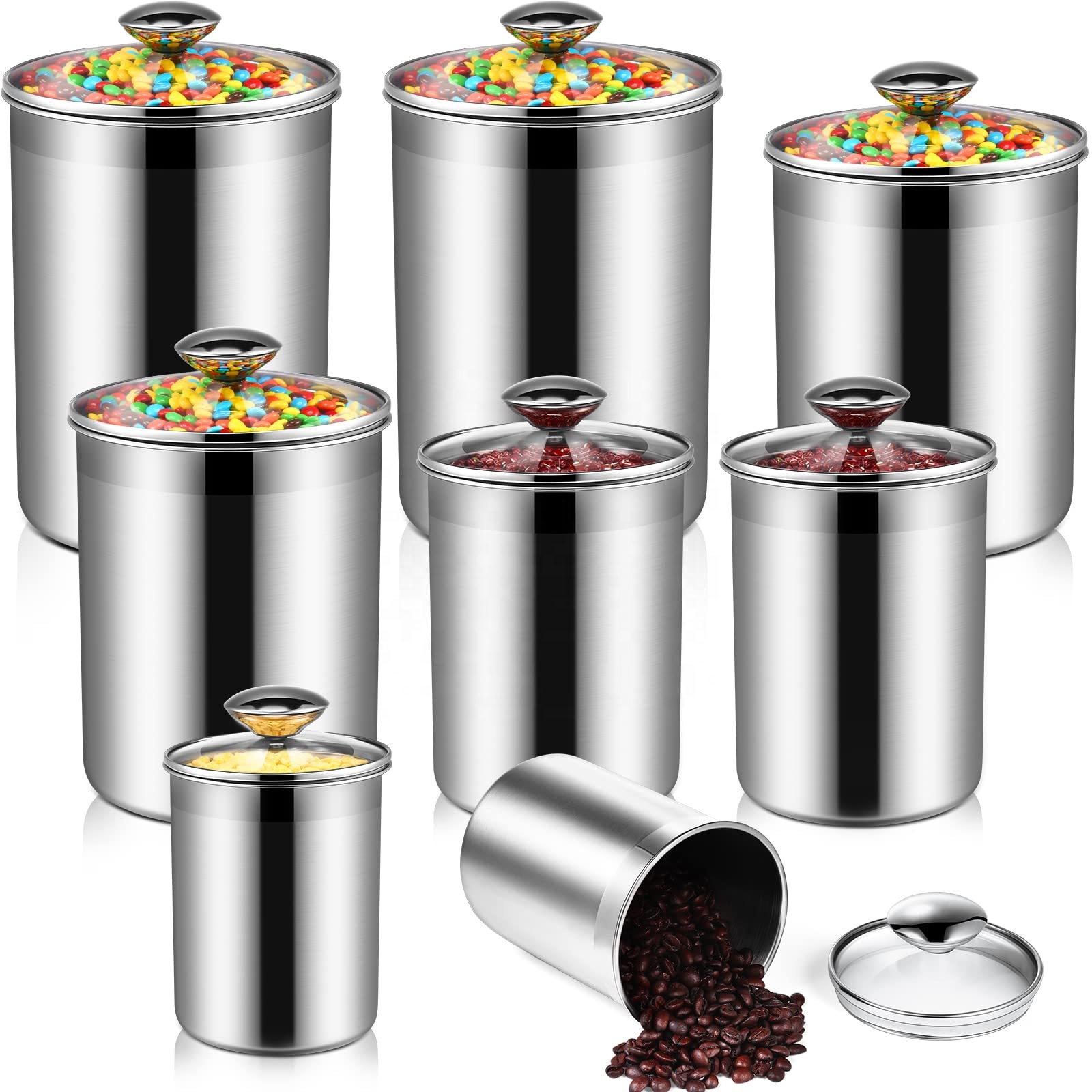 食品保存容器 茶葉 コーヒー 砂糖 小麦粉 密閉 キッチン  - Coffee Tea And Sugar Canister Set のレビューと価格