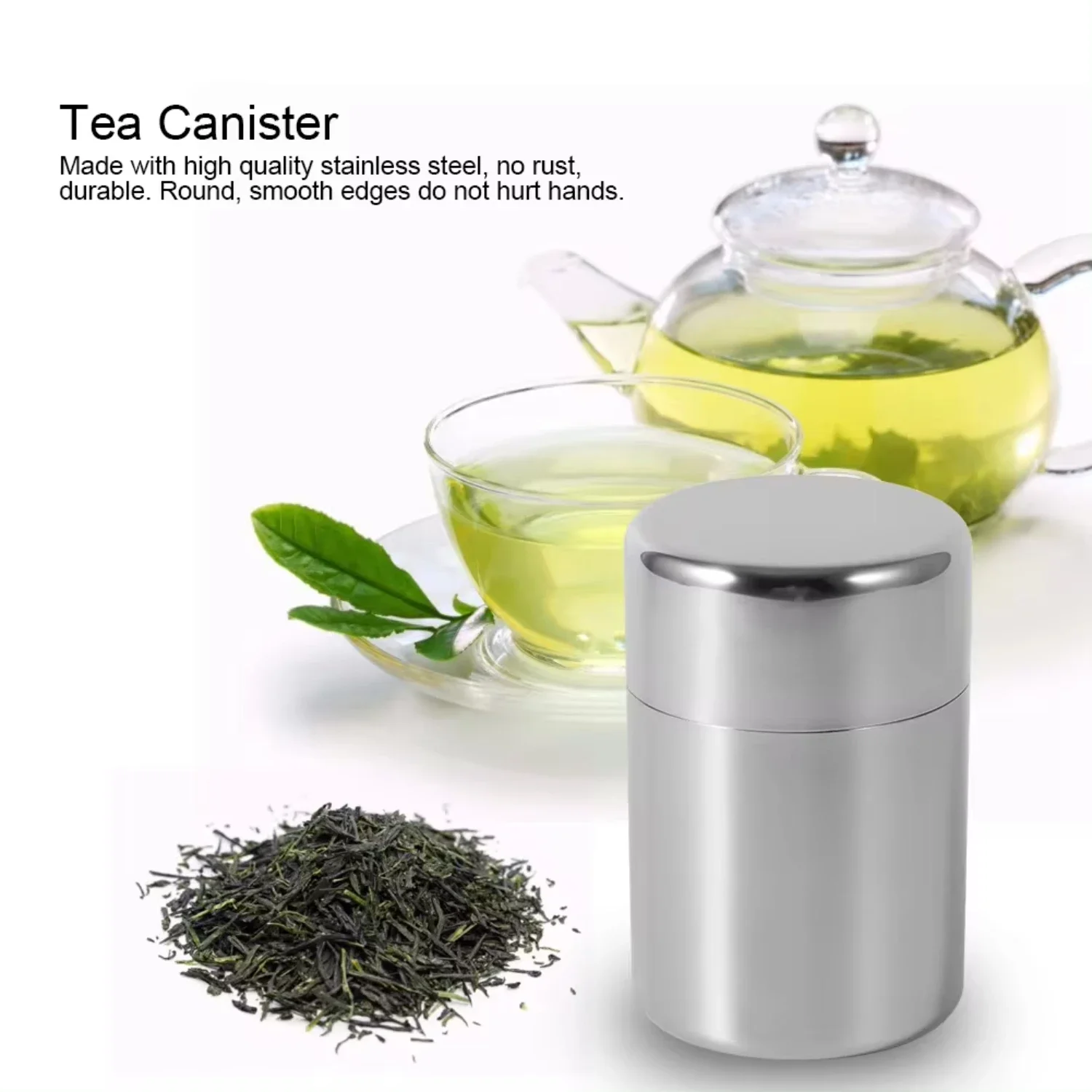 ステンレス製茶葉缶キャニスター容器 家庭用キッチンキャニスタ - Coffee Tea Sugar のレビューと価格