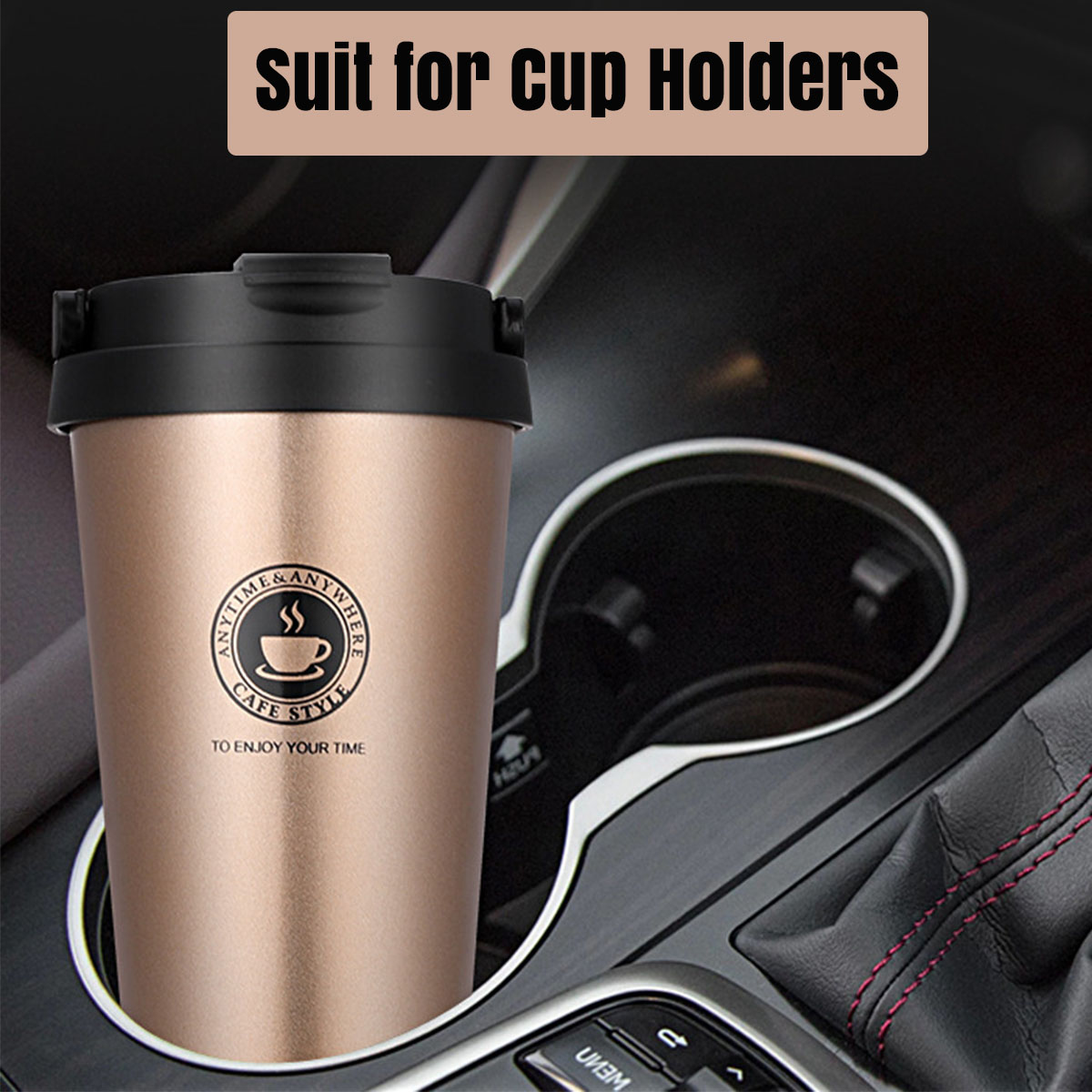 保温保冷トラベルコーヒーマグ 16オンス ステンレス鋼製タン - Double Wall Mug のレビューと価格