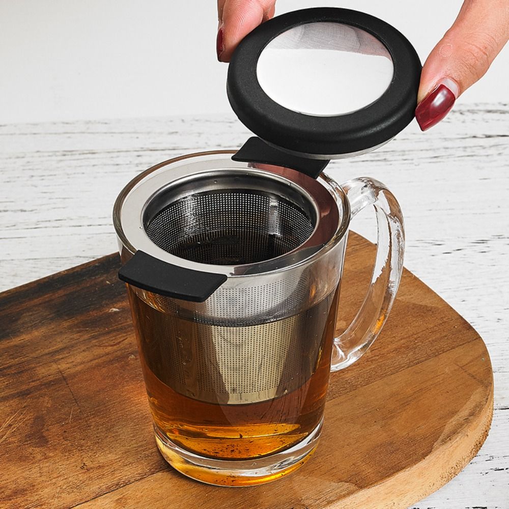 細かいメッシュ 1個 蓋付き ダブルハンドル ルーズティー用 - Coffee Tea Infuser のレビューと価格