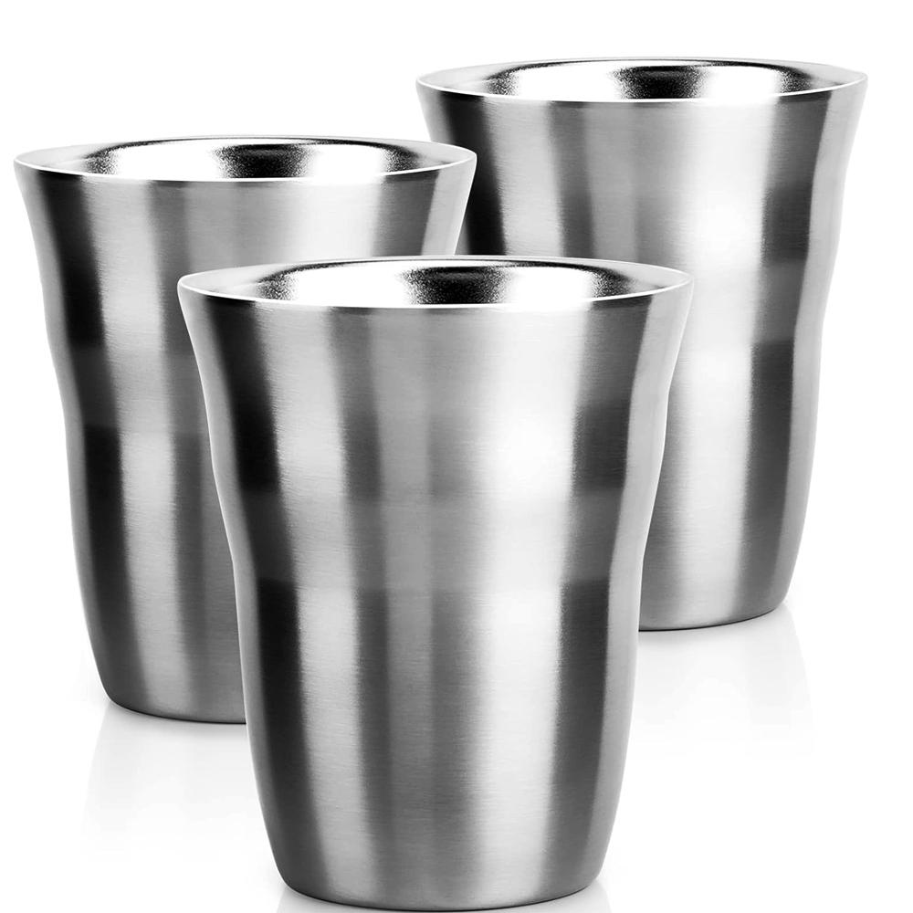 2/3 パック金属カップ 8 オンスステンレス鋼マグ二重壁積 - Double Wall Mug のレビューと価格