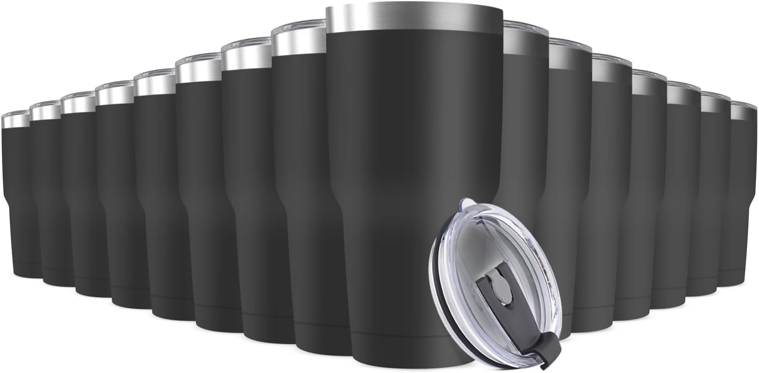 30オンス ステンレス製トラベルマグ 蓋付き、16個入り 二 - Double Wall Mug のレビューと価格